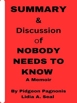 cover image of SUMMARY AND DISCUSSION OF NOBODY  NEEDS TO KNOW